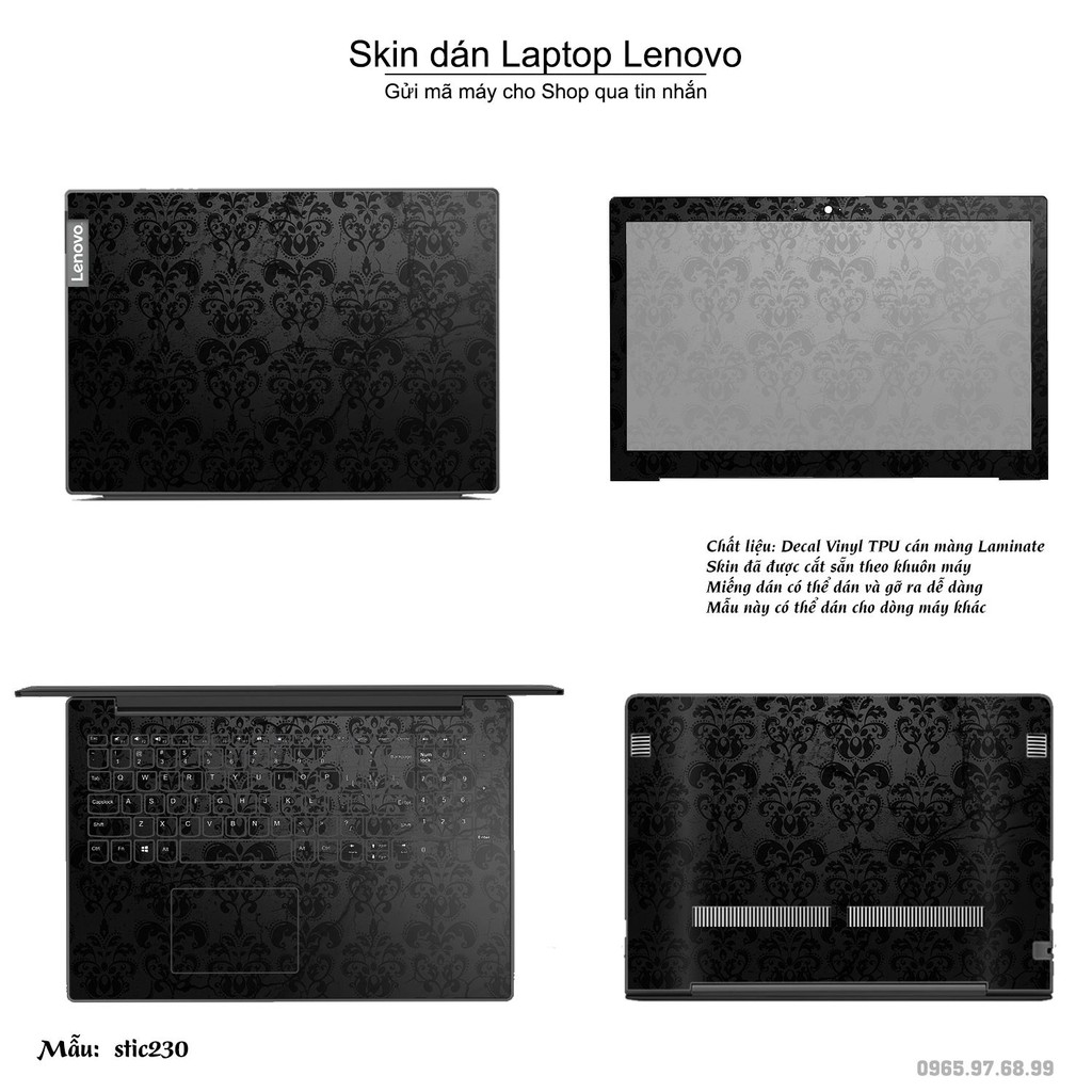 Skin dán Laptop Lenovo in hình Hoa văn sticker nhiều mẫu 37 (inbox mã máy cho Shop)