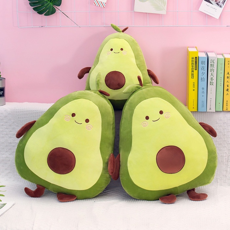 Gấu bông trái bơ tròn đáng yêu, gối ôm quả bơ cho bé ôm ngủ kích thước 40cm