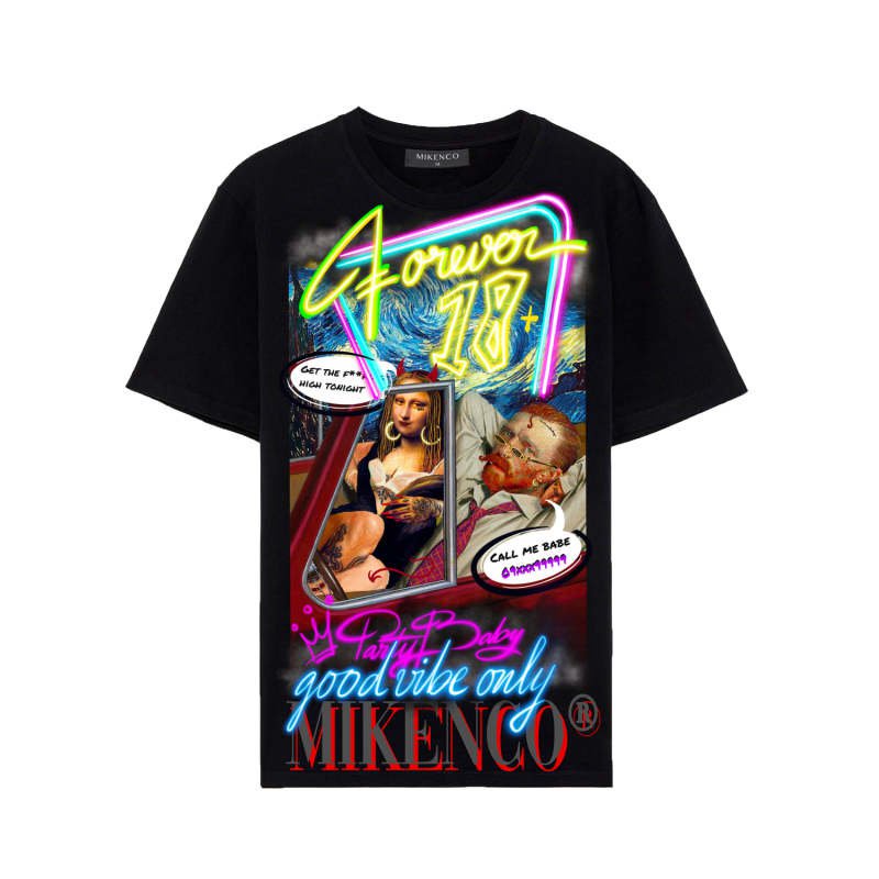 m7cT /Áo T-Shirt unisex MIKENCO Vangogh AR Technology Black!