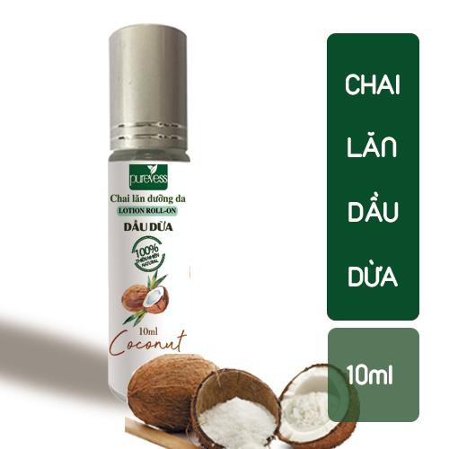 Chai Lăn Dầu Dừa giúp nuôi dưỡng da & chăm sóc da giúp môi giảm khô nứt PUREVESS 10ml