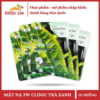 Mặt Nạ 3W Clinic Trà Xanh (10 miếng x 23ml)