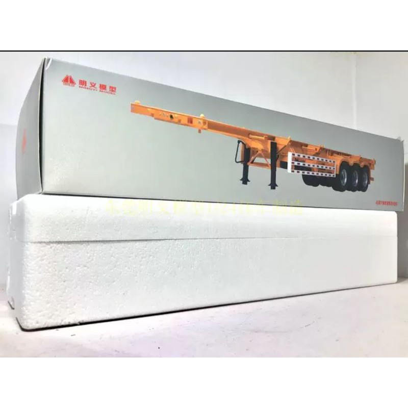 Xe mô hình rơ mooc xương kim loại 1:24