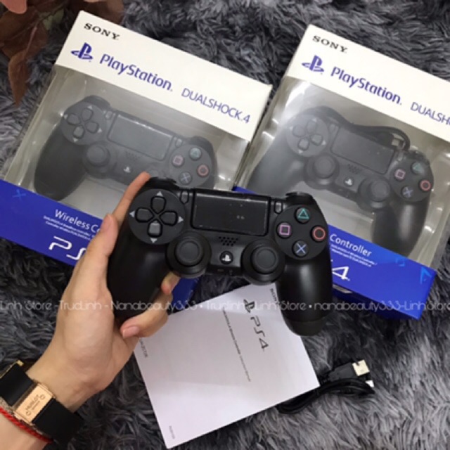 [COMBO SỈ 10] TAY CẦM CHƠI GAME DUALSHOCK4 fullbox NEW ( đen)