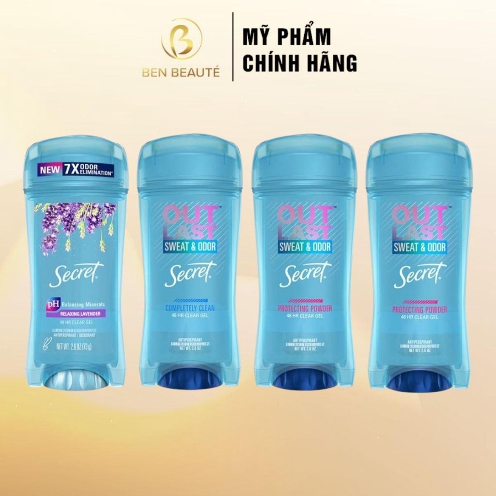Lăn Khử Mùi Nữ Secret Outlast Sweat &amp; Odor 48h 73g