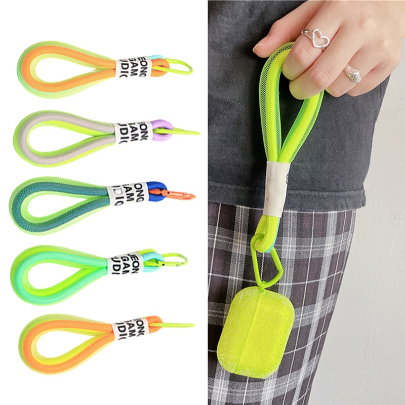 Móc Điện Thoại Bằng Lưới Hai Lớp Màu Dạ Quang Cho Trang Trí