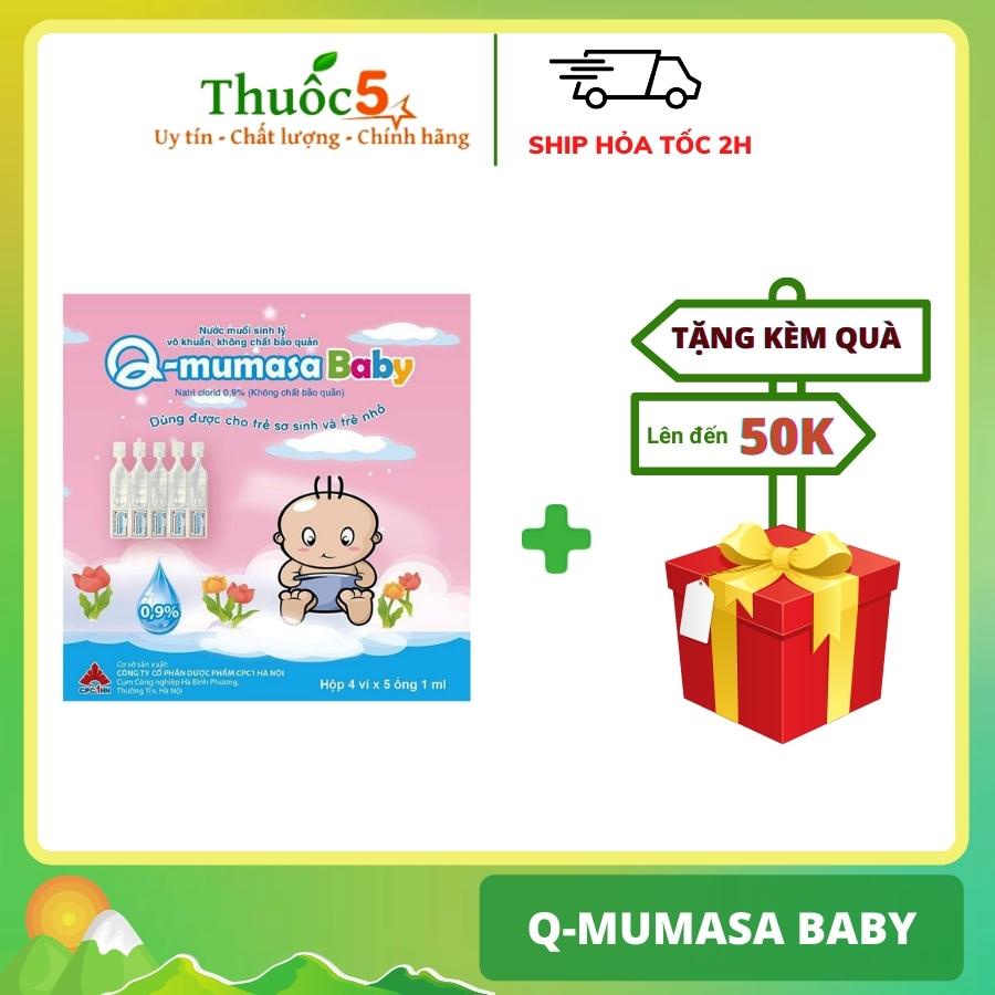 [GIÁ GỐC] Q-mumasa Baby Nước muối vệ sinh mắt mũi hộp 20 ống 1ml