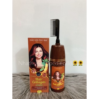 Dầu gội phủ bạc Organic Hair collagen nano thảo dược( dầu gội kết hợp nhuộm tóc) 200ml - Nâu