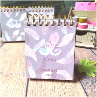 Sổ Kế Hoạch Lò Xo 100 Ngày - 100 Days Daily Planner Notebooks - Thiên Nga (10.6 x 12.4 cm) - mẫu 3