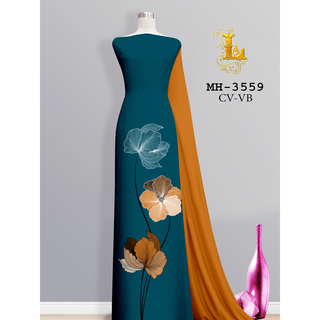 Vải áo dài hoa tà , chất lụa ban mai co giãn nhẹ 4 chiều, mềm, mịn, mát, rũ tà, dày dặn che khuyết điểm tốt.