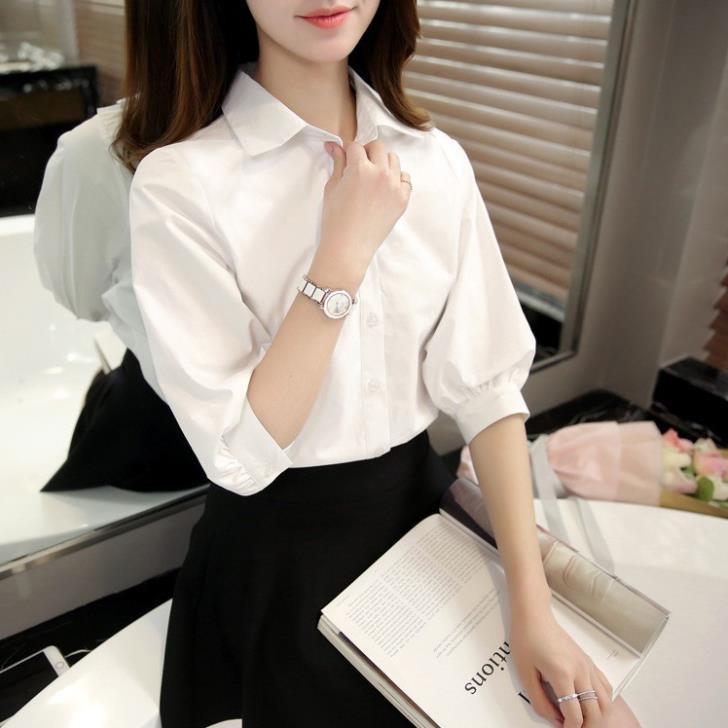 Áo sơ mi trắng nữ kiểu tay lỡ phong cách công sở,  Sơ mi trắng nữ, Áo kiểu nữ sơ mi tay lỡ đẹp - ASM02 | BigBuy360 - bigbuy360.vn