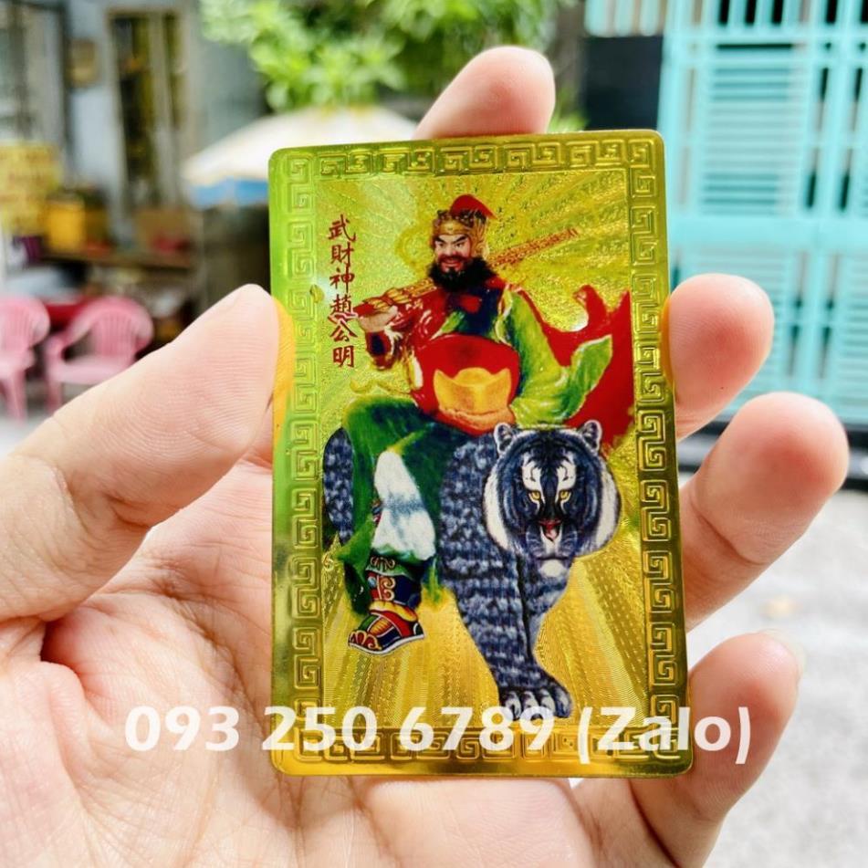 Thẻ Kim Bài Ngũ Lộ Thần Tài , Quan Âm Bồ Tát , Phật Thích Ca , Khai Lộc ... Plastic Mạ Vàng Phong Thủy