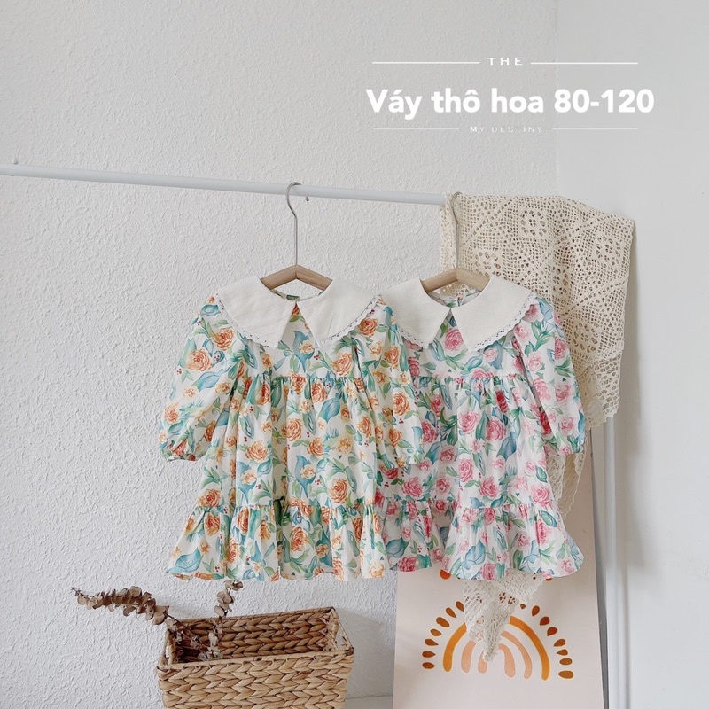 Váy Thu Đông Cho Bé Gái, Váy Hoa, Váy Tiểu Thư Cho Bé Size 80-120