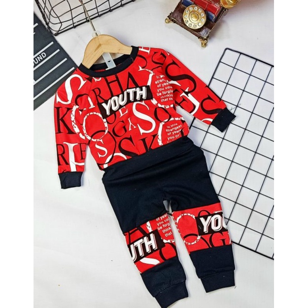 (21-32kg) Bộ tay dài hip hop cho bé trai thun cotton 4 chiều.