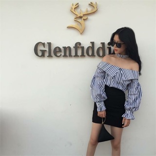 Sơ mi sọc choker (kèm ảnh thật)