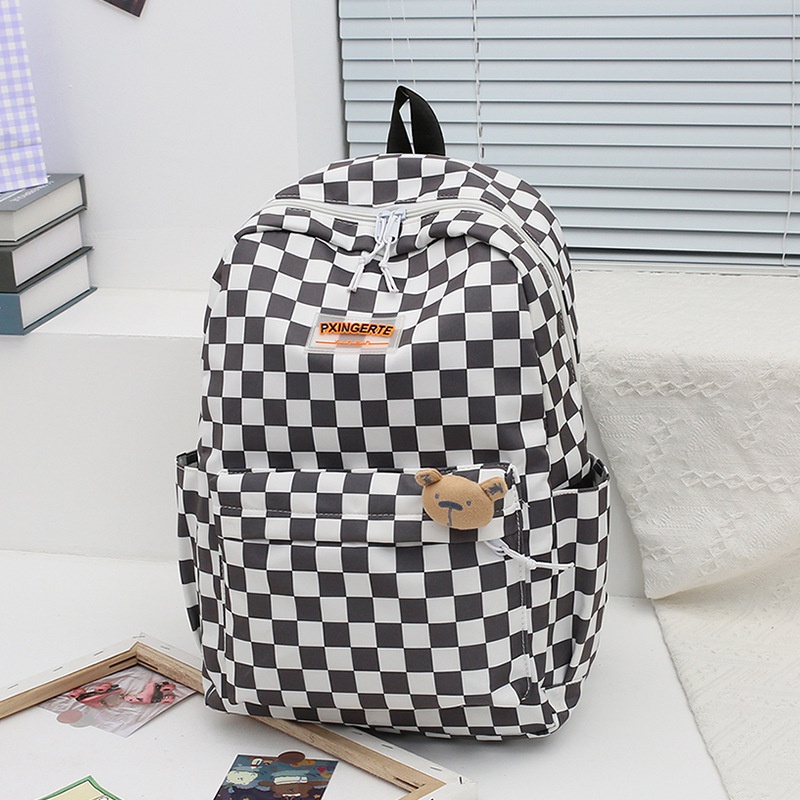 Balo Cỡ Lớn Kẻ Sọc Caro Trẻ Trung Thời Trang Phong Cách Hàn Quốc Cho Nữ