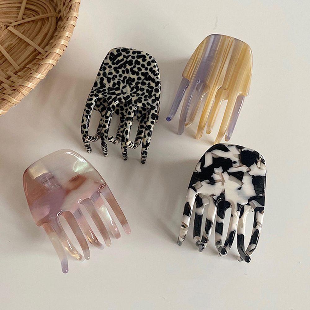 Kẹp Tóc Càng Cua Nhỏ Bằng Acrylic Họa Tiết Da Báo Lấp Lánh Phong Cách Hàn Quốc Thanh Lịch Cho Nữ