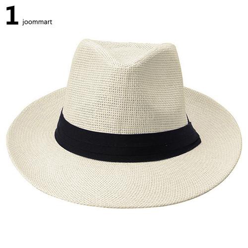 Mũ cói đi biển phối dây ruy băng thời trang cho nam nữ | BigBuy360 - bigbuy360.vn