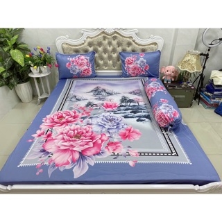 Drap thun lạnh 5D cao cấp mẫu hoa