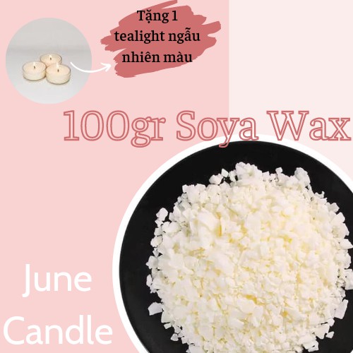 [Tặng 3 bấc sáp nến] 100gr Sáp Đậu Nành Làm Nến Handmade June Candle