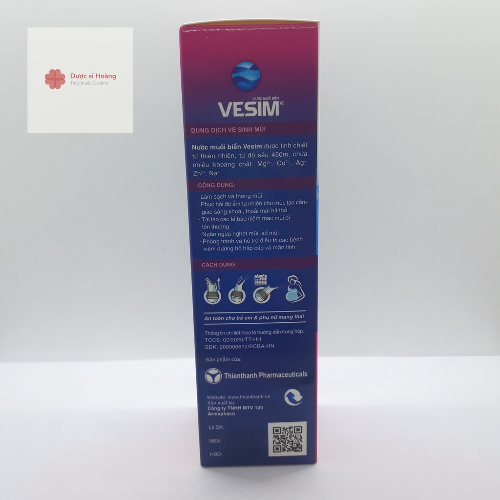 VESIM - Dung dịch vệ sinh mũi nước biển làm sạch và thông mũi - Lọ 50ml