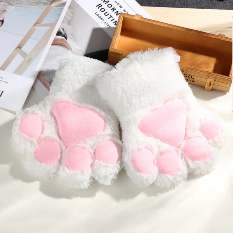 Cặp bao tay chân mèo neko chan - găng tay lông trắng đen - phụ kiện cosplay  hóa trang Halloween | BigBuy360 - bigbuy360.vn