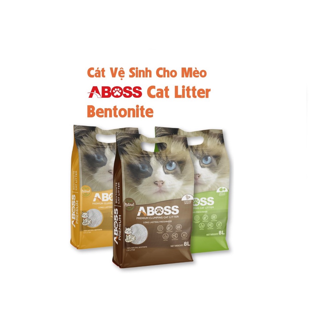 [Mã PET50 giảm 10% - tối đa 50K đơn 250K] Doremiu- 2 loại BETAGO 8L ABOSS cát vệ sinh cho mèo đất sét dễ vón ít bụi