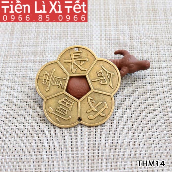 [SIÊU SALE] Đồng Tiền xu Hoa Mai phong thủy may mắn Mai Hoa Kim Tiền.