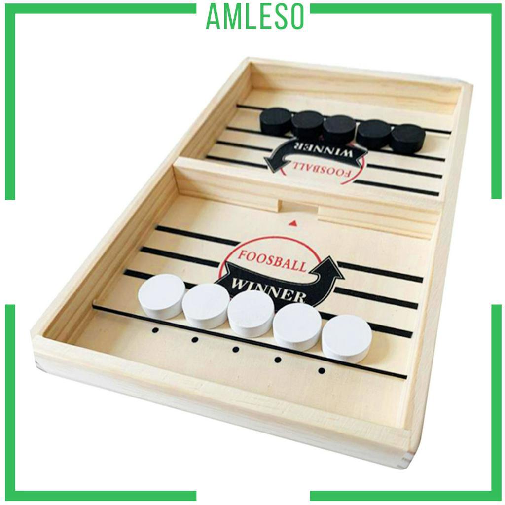 Wooden Fast Sling Puck Game Paced Sling Winner Hockey Board Toys for Adults Kids