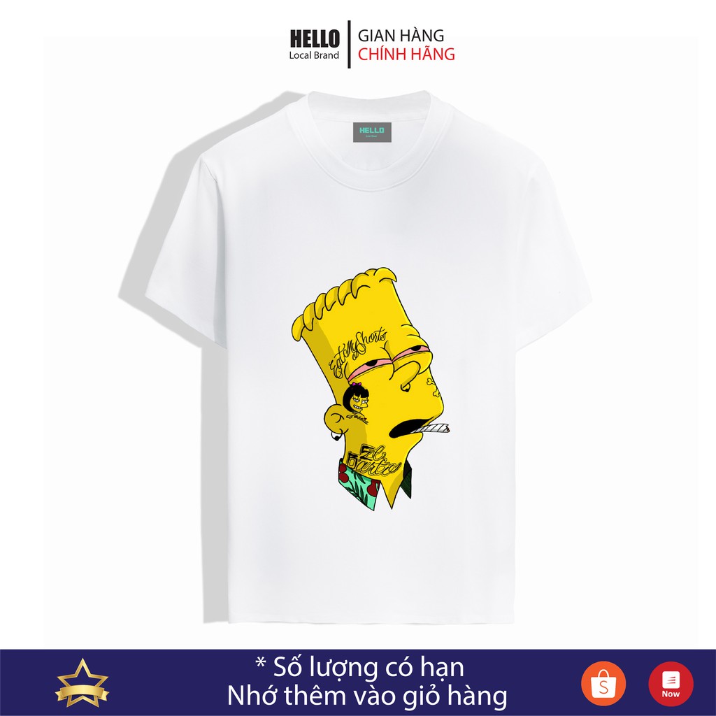 Áp phông Nam Nữ cổ tròn Unisex áo thun tay lỡ form rộng mix đồ cực kỳ đơn giản in hình Hello Simpson_Ap06 | BigBuy360 - bigbuy360.vn