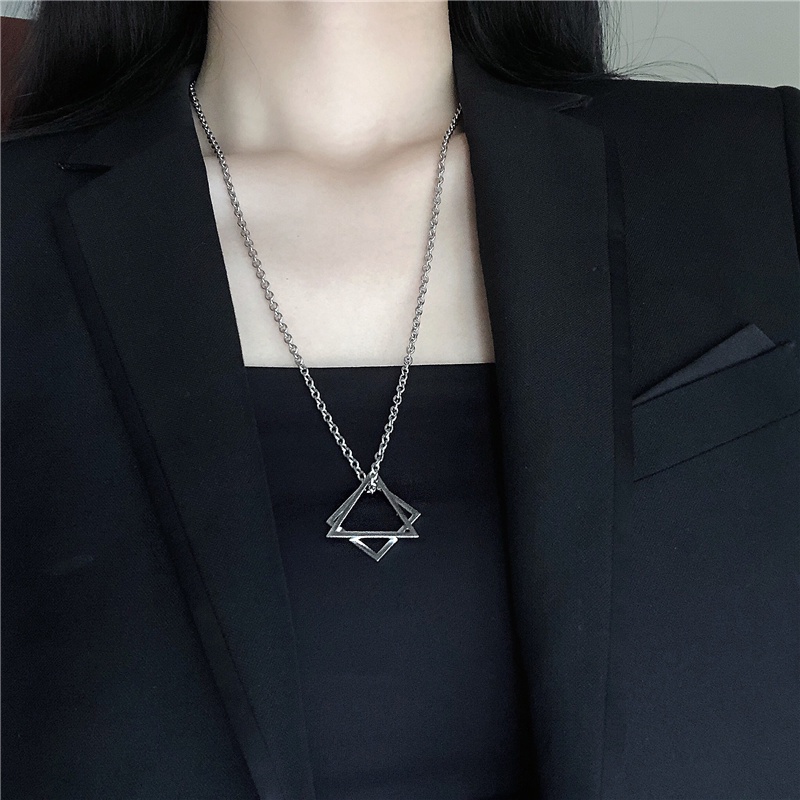 Vòng cổ Thép Titan Mặt Ngôi Sao Sáu Cánh Phong Cách Hip Hop Cho Nam Nữ