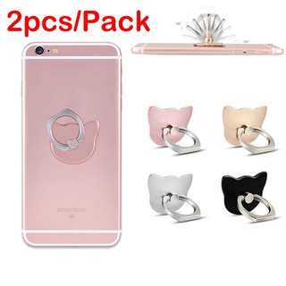 2pcs/Pack nhẫn đỡ điện thoại hình mèo hoạt hình xoay 360 độ dễ thương và tiện lợi