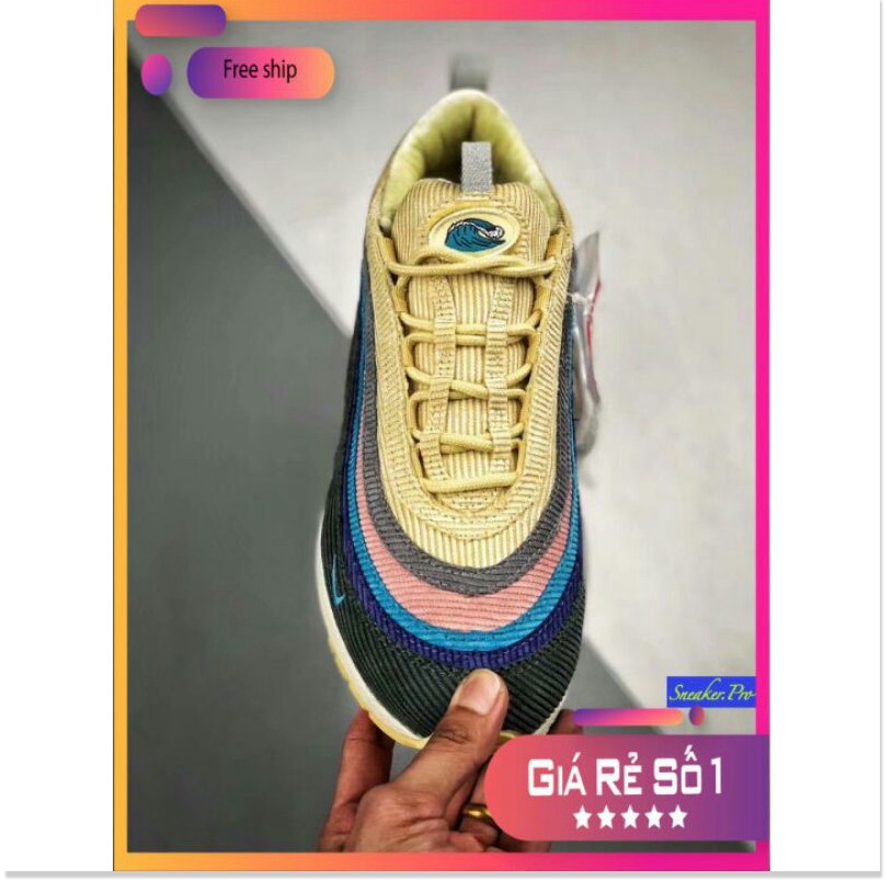 Giày thể thao sneaker  AIR MAX 97 Sean Wotherspoon bảy màu da lộn siêu đẹp cho cả nam và nữ siêu đẹp