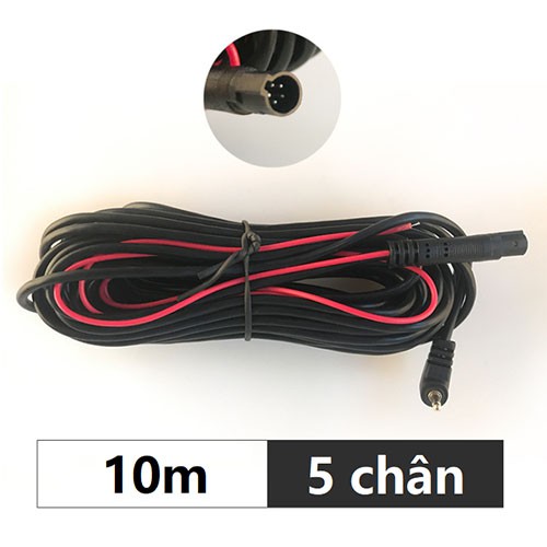 Dây tín hiệu cho camera lùi kết nối camera hành trình, dài 10m, jack 2.5mm, 5 chân - MẮT CAM LÙI V06