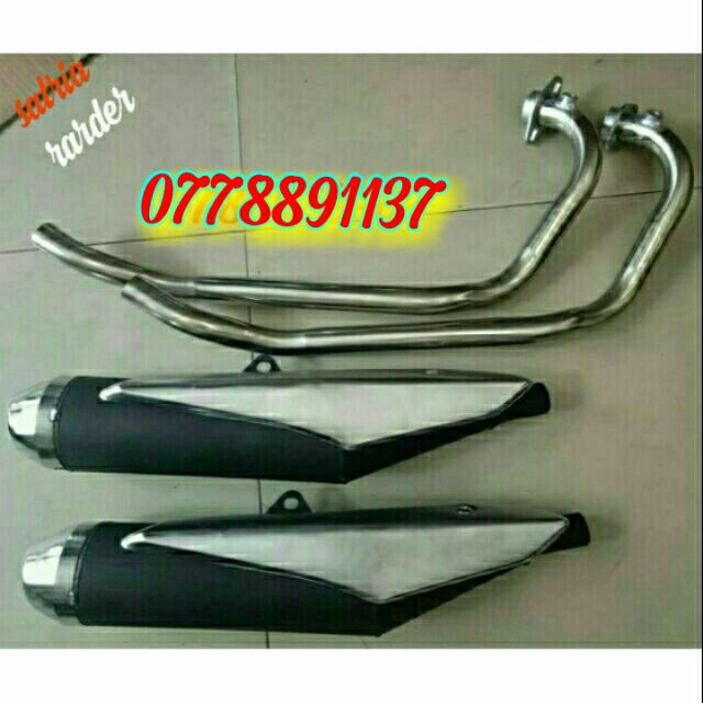 Pô full cổ 2 khúc, dành riêng cho Xe satria và xe raider. Móc sẵn kg cần chế về gắn như zin .