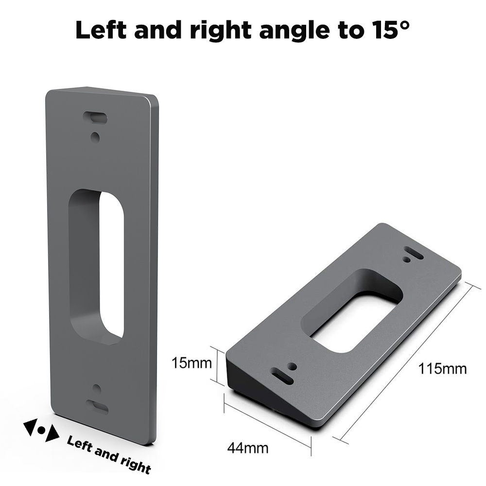 SMATRUL WIFI Video Doorbell Camera 15°Angle Adjustment Adapter Left and right and up and down Mounting Plate Bracket Wedge Kit(Doorbell NOT Included)