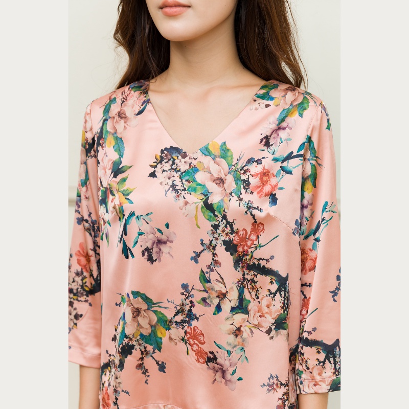 Pijama lụa dài tay mặc nhà nữ Freedy-91429202F100-BD1207