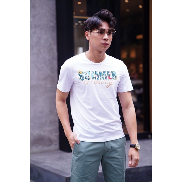 Áo Phông Nam Tshirt Không Cổ Ngắn Tay Vải Cotton Cao Cấp Cardino LEBRO