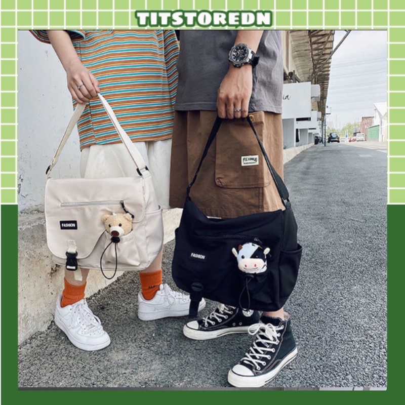 Túi đeo chéo nắp bầu Fashion ulzzang size to (vừa a4)