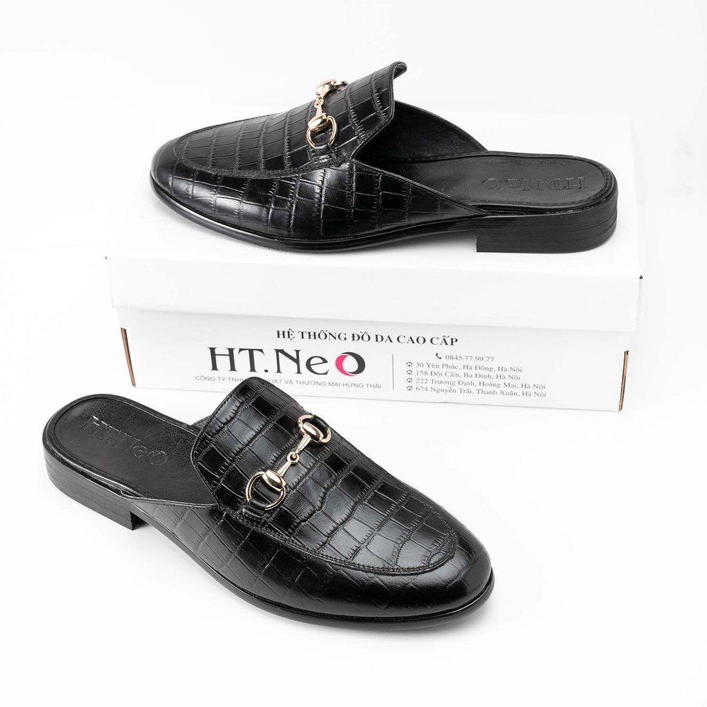Giày mules nam - Giày sục nam HT.NEO Mẫu sục nam da bò thật cao cấp, Khuy kim loại sang trọng , đế phip gỗ xịn S002 | BigBuy360 - bigbuy360.vn
