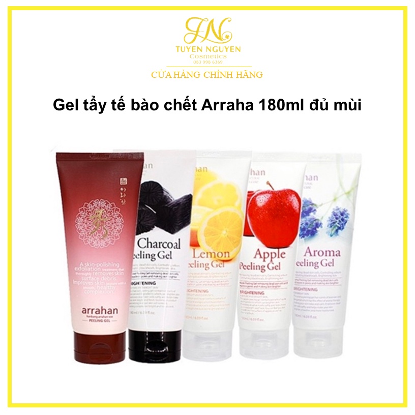 Gel tẩy tế bào chết Arrahan 180ml đủ mùi