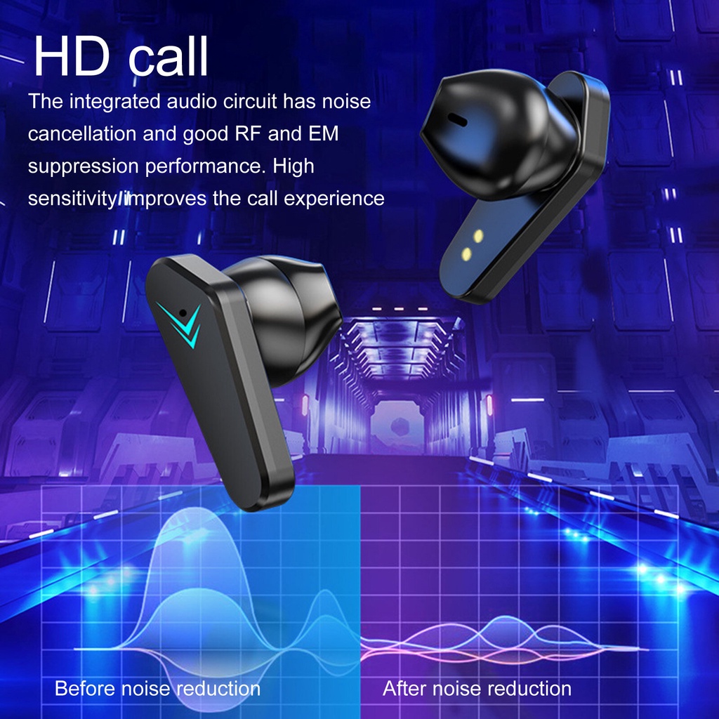 Tai nghe chơi game SPRISE X15 không dây Bluetooth có màn hình LED 2 chế độ giảm tiếng ồn