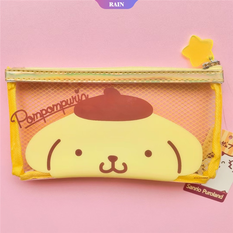 SANRIO Hộp Bút PVC Trong Suốt Họa Tiết Cinnamoroll Hello Kitty Đáng Yêu Kích Thước 20x10.5cm