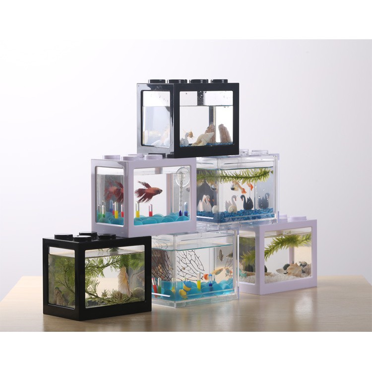 Bể nuôi cá betta mini lắp ghép Lego 12 x 8.0 x 10.5 cm