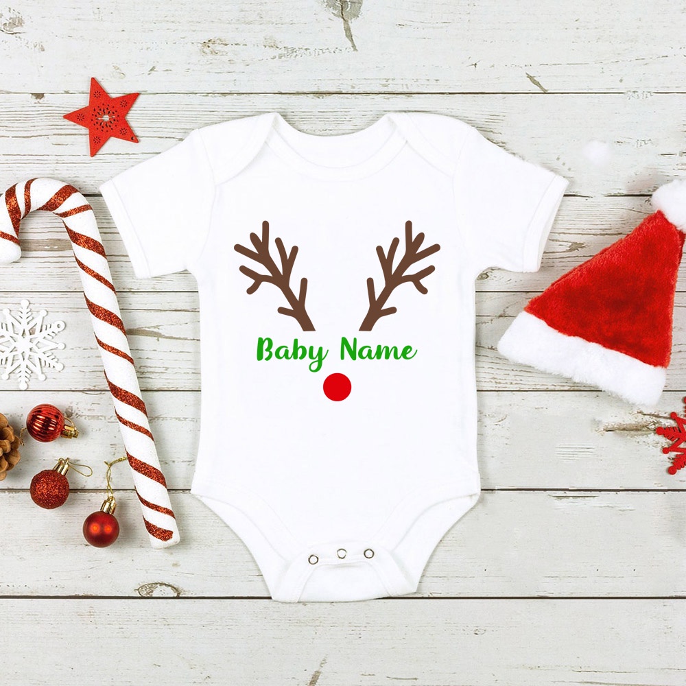 Bộ đồ liền thân hình tuần lộc noel xinh xắn cho bé gái
