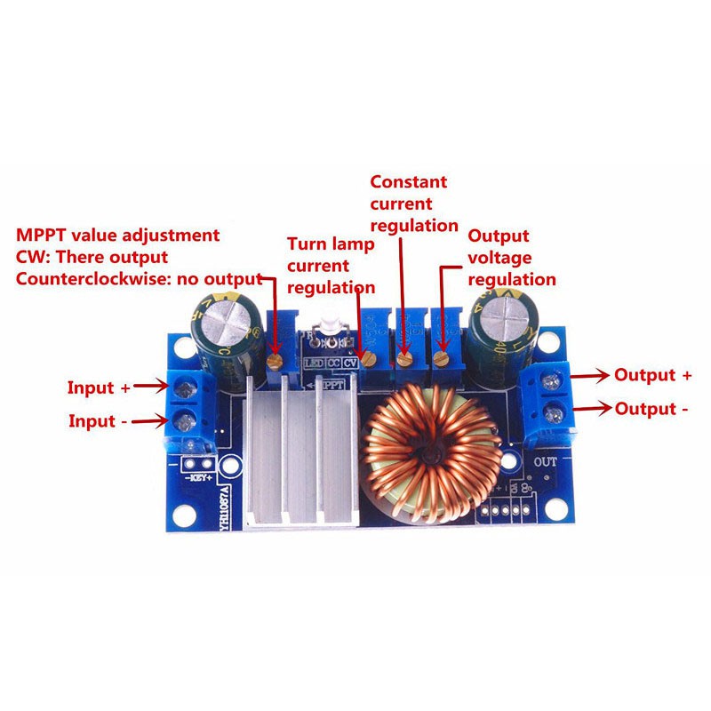 Bảng Mạch Điều Khiển Năng Lượng Mặt Trời Dc-Dc 5a Cv Cc Mppt 6-36v Xuống 1.25-32v
