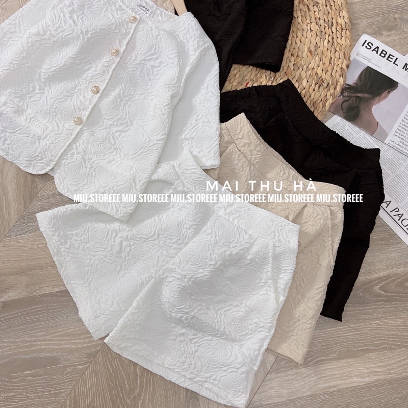 [ẢNH THẬT] SET ÁO CÚC NGỌC KÈM QUẦN SHORT CHUN SAU CHẤT GẤM XỐP | BigBuy360 - bigbuy360.vn