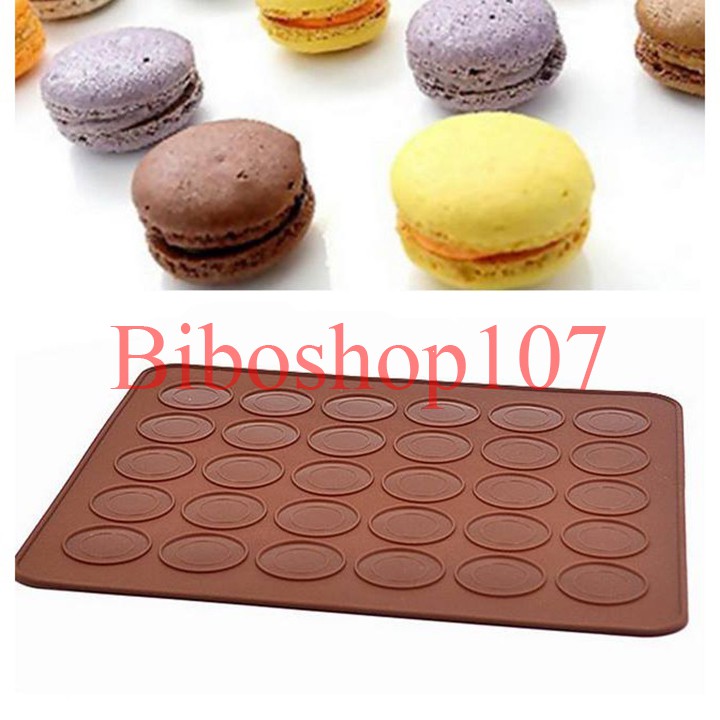 Khuôn silicon tấm nướng bánh macaron 30 ô