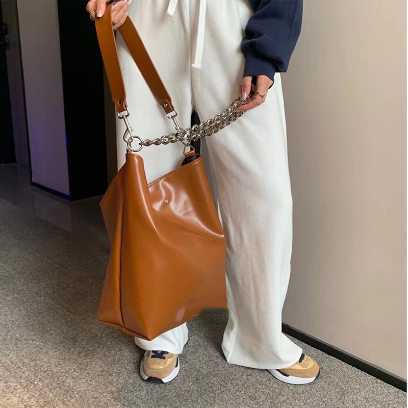 Túi tote Đeo Vai Sức Chứa Lớn Màu Đen Cho Nữ