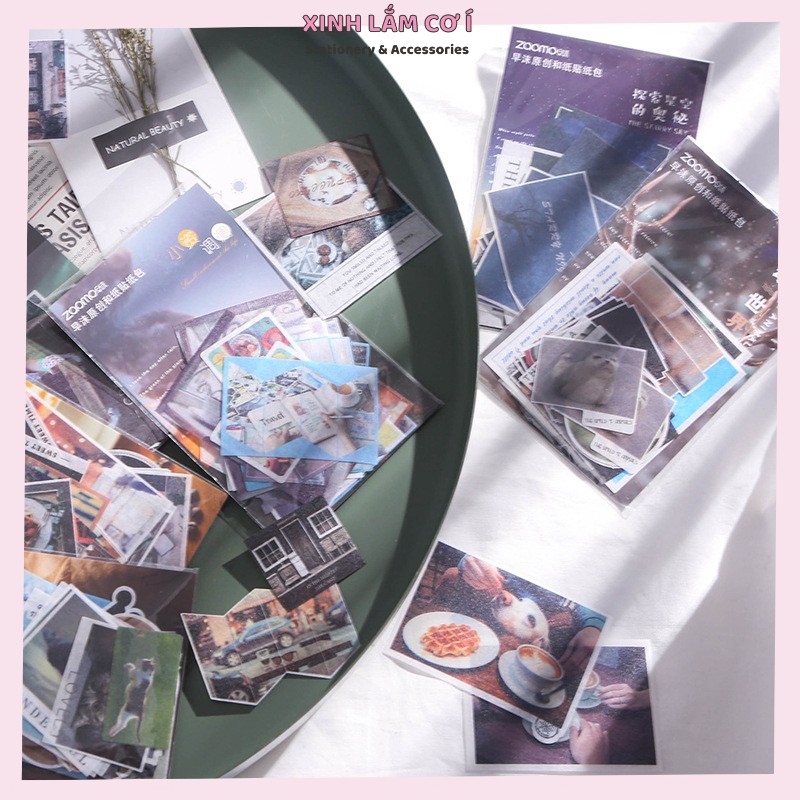 Hình Dán Trang Tí Sticker ZAOMO Card, Bộ 40 Miếng Siêu Xinh