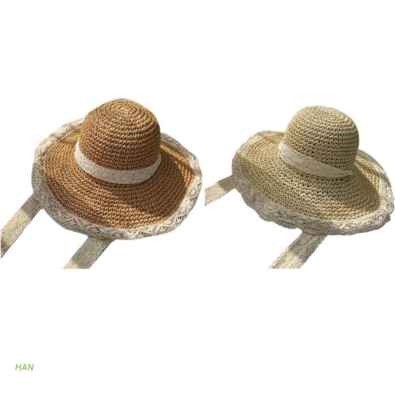 Nón Cối Phối Ren Phong Cách Bohemian Thời Trang Mùa Hè Cho Nam Và Nữ